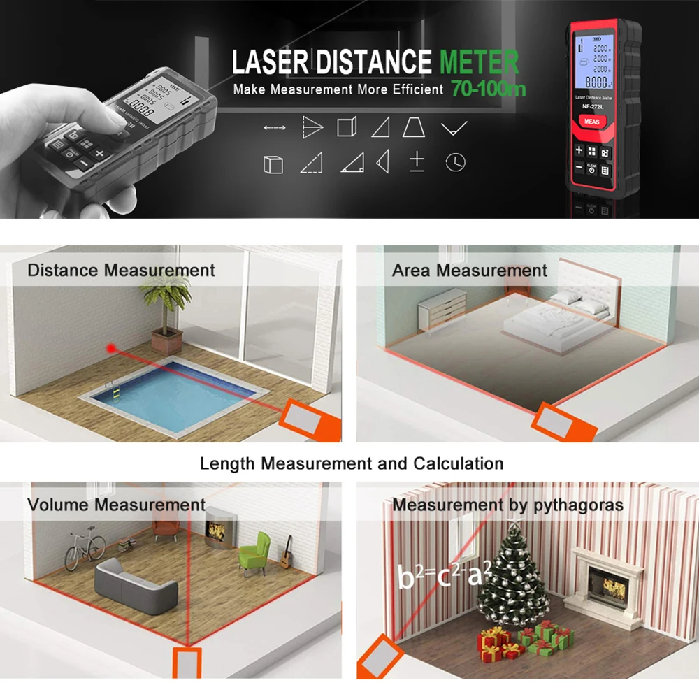 Noyafa NF-271 Laser Distance M - Industrial Laser Tape Measure recension och pris